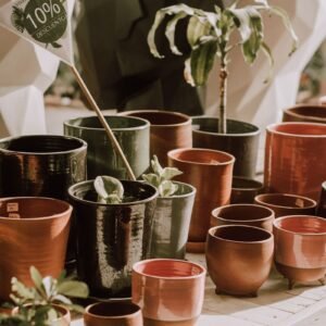 Glazed ceramic planters
